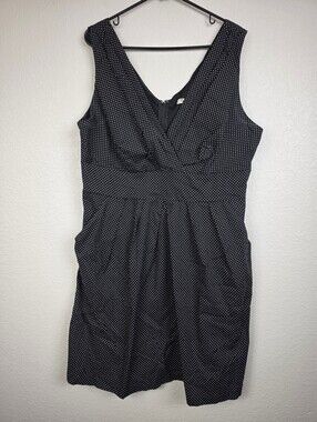 Cotton Corey P Black White Dotted Sleeveless Dress Size 18